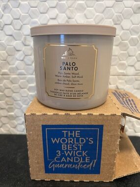 NEW 🆕 Bath & Body Works White Barn Palo Santo 3-wick Candle box sealed